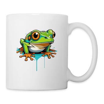 Frosch Graffiti Neon Splash - Tasse - Weiß - Rechts