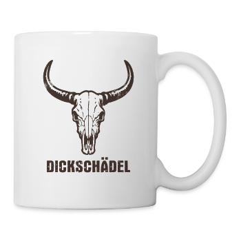 Stierkopf Schädel mit Hörnern - Dickschädel - Tasse - Weiß - Rechts