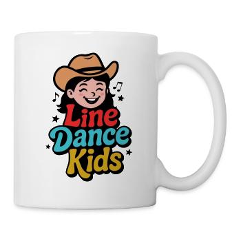 Line Dance Kids Mädchen mit Cowboy Hut - Tasse - Weiß - Rechts