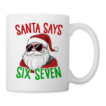 Drôle Père Noël dit six sept Noël humour Noël - Mug blanc - blanc - Droite