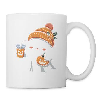 Geist Kürbis Gewürz Latte Halloween Spaß - Tasse - Weiß - Rechts