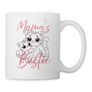 Mama und Kätzchen Bestie - Tasse - Weiß - Rechts