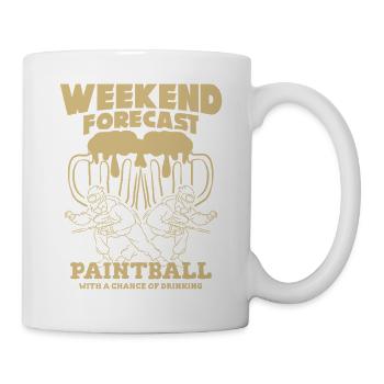 Weekend Forecast – Paintball with a Chance of Drin - Mug - white - Right