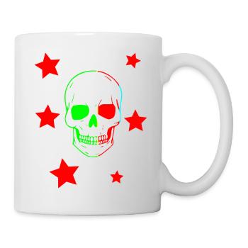 Prismatischer Schädel inmitten roter Sterne - Tasse - Weiß - Rechts