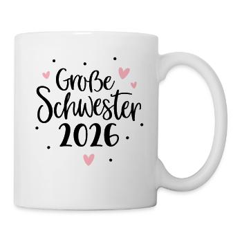 Große Schwester 2026 Herz  - Tasse - Weiß - Rechts