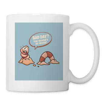 Ver au travail - Mauvais jour dessin animé - Mug blanc - blanc - Droite