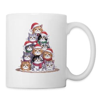 Cats Christmas Tree – Funny Xmas Cat - Mug - white - Right