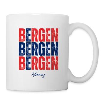 Bergen Norwegen, ein Souvenir von Bergen - Tasse - Weiß - Rechts