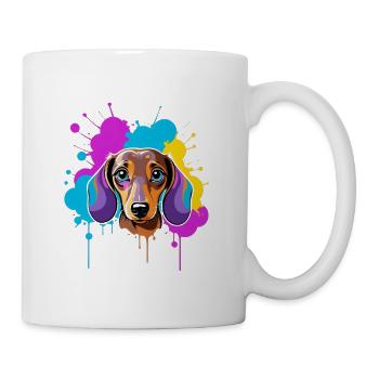 Colorful Dachshund Splatter Popart - Mug - white - Right