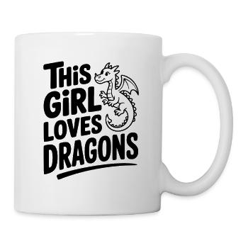 Dieses Mädchen liebt Drachen - Tasse - Weiß - Rechts