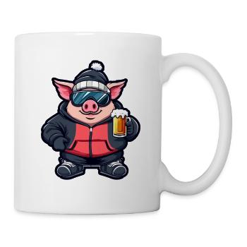 Sau Ferkel Skibrille Ski Fahren - Tasse - Weiß - Rechts