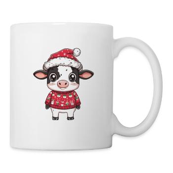Kuh Weihnachten - Tasse - Weiß - Rechts