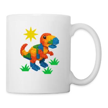 Dinosaurier aus Ziegeln Kreativer Blockbauer - Tasse - Weiß - Rechts