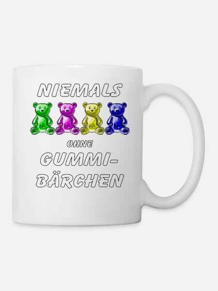 NIEMALS OHNE GUMMIBÄRCHEN - Tasse - Weiß