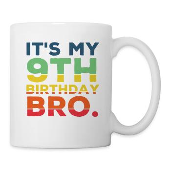 9ème anniversaire Bro Drôle 9 ans Garçon Cool - Mug blanc - blanc - Droite