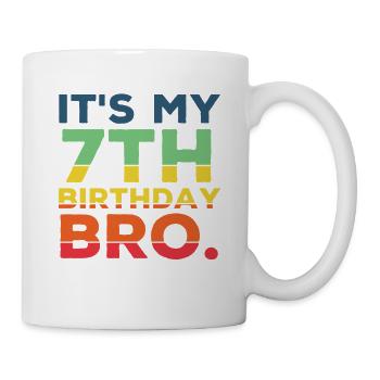 7ème anniversaire Bro Drôle 7 ans Garçon Cool - Mug blanc - blanc - Droite