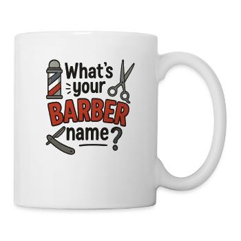 Quel est votre nom de barbier, drôle de mème disant - Mug blanc - blanc - Droite