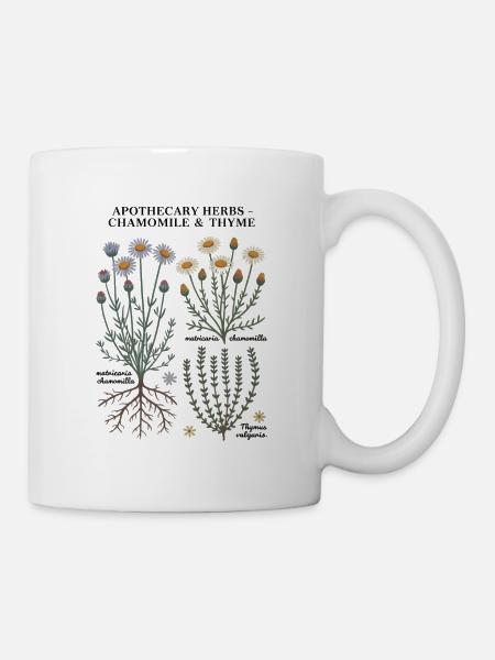 Apothecary Herbs – Kamille & Thymian - Tasse - Weiß