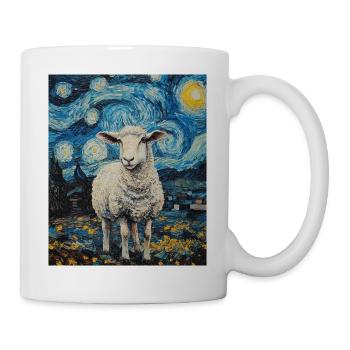 Sheep Van Gogh Style Starry Night - Mug - white - Right