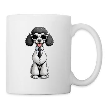 Pudel Eleganz im Smoking - Tasse - Weiß - Rechts