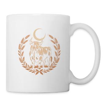 Signe du zodiaque Taureau sous le croissant de lune en couronne - Mug blanc - blanc - Droite