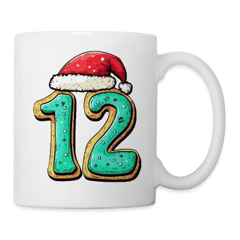12 Zahl Keks Weihnachten - Tasse - Weiß - Rechts