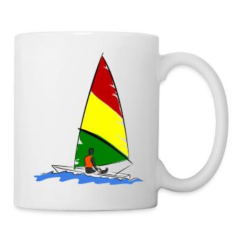 Voilier avec marin - Mug blanc - blanc - Droite