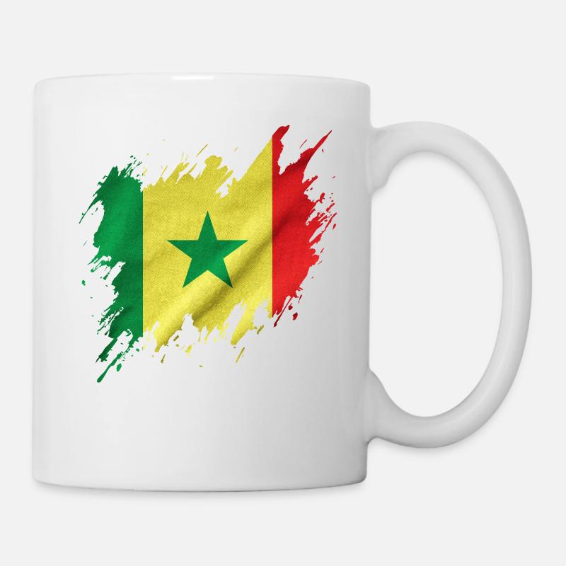 Drapeau du Sénégal, style déchiré - Mug blanc - blanc