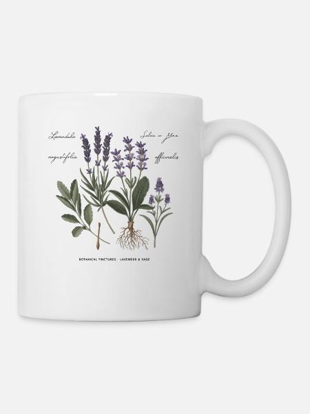 Botanische Heilkräuter - Tasse - Weiß
