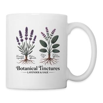 Lavendel & Salbei - Botanische Heilkräuter - Tasse - Weiß - Rechts