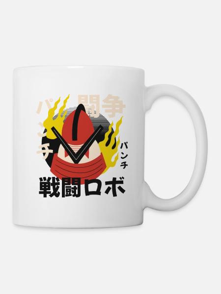 Flammenhelm Krieger Japanischer Stil - Tasse - Weiß
