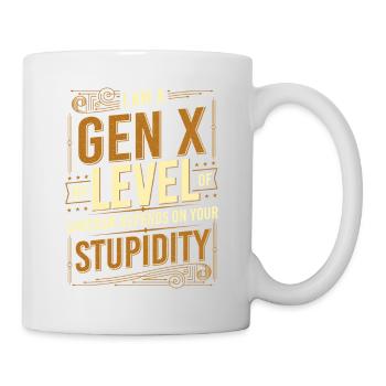 Der Sarkasmus der Generation X hängt von Ihrer Dummheit ab - Tasse - Weiß - Rechts