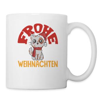 Merry Christmas Cat with Santa Hat - Mug - white - Right