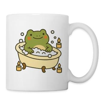 Badender Frosch – Selfcare & Entspannung - Tasse - Weiß - Rechts