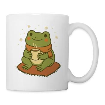 Winter Frog with Scarf and Tea – Cozy Frog - Mug - white - Right