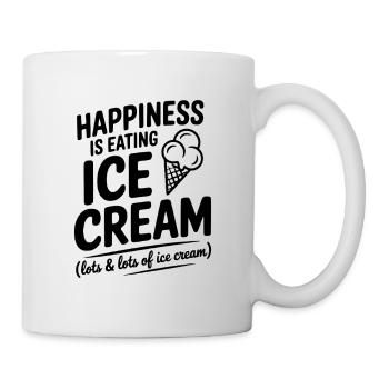 Glück ist Sahne essen - Tasse - Weiß - Rechts