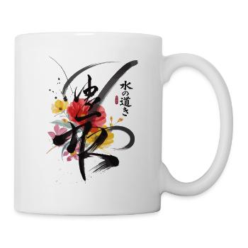 Résilience Japon Calligraphie Fleurs - Mug blanc - blanc - Droite