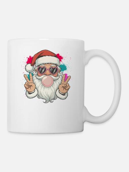 Der Weihnachtsmann bläst Kaugummi - Tasse - Weiß
