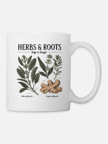Herbs & Roots – Salbei & Ingwer - Tasse - Weiß