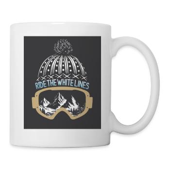 Roulez sur les lignes blanches - Mug blanc - blanc - Droite