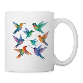 Colorful Hummingbirds in Watercolor – Lightness & Color - Mug - white - Right