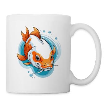 Koi Carp Color Explosion Illustration - Mug - white - Right