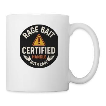 Rage Bait zertifizierter Griff mit Sorgfalt, lustig - Tasse - Weiß - Rechts