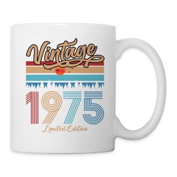 1975 Vintage Original Geburtstag Retro Geschenk - Tasse - Weiß - Rechts