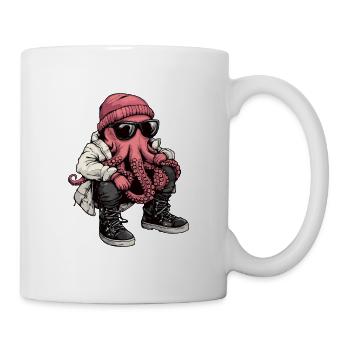 Oktopus Cool Winter - Tasse - Weiß - Rechts