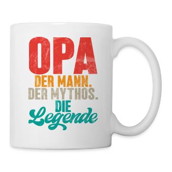 Opa Der Mann Der Mythos Die Legende Retro - Tasse - Weiß - Rechts