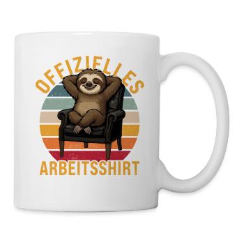 Offizielles Arbeitsshirt Faultier Faule Menschen - Tasse - Weiß - Rechts