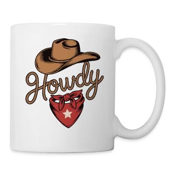 Howdy Cowboy - Conception de corde western - Mug blanc - blanc - Droite