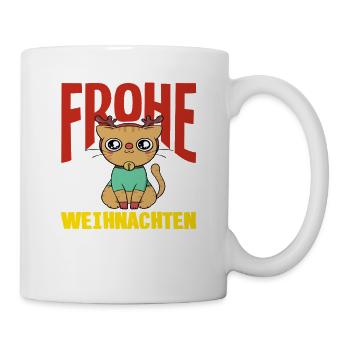 Merry Christmas Cat with Santa Hat - Mug - white - Right