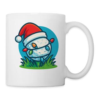 Lustiger Golfball Weihnachtsmann Weihnachtsfeiertag - Tasse - Weiß - Rechts